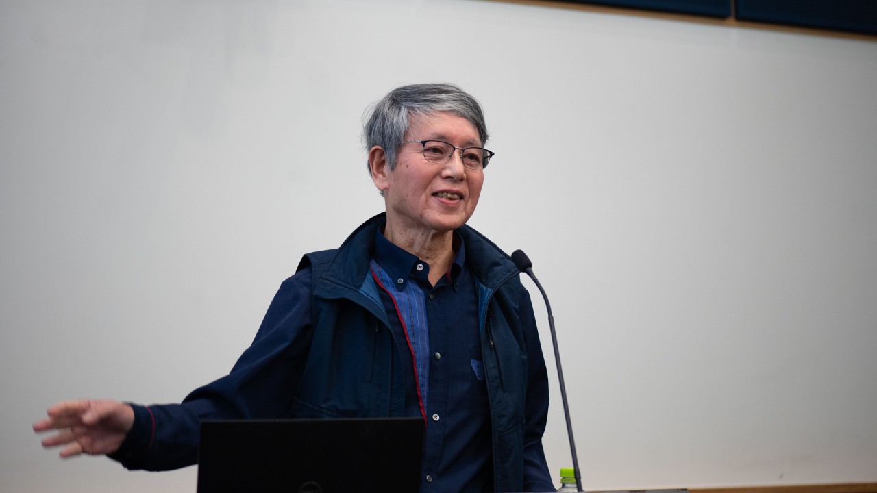 Professor Takahashi at his provost lecture