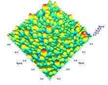 A 3D Atomic Force Microscope Topography Image of Metallic Nanoparticles