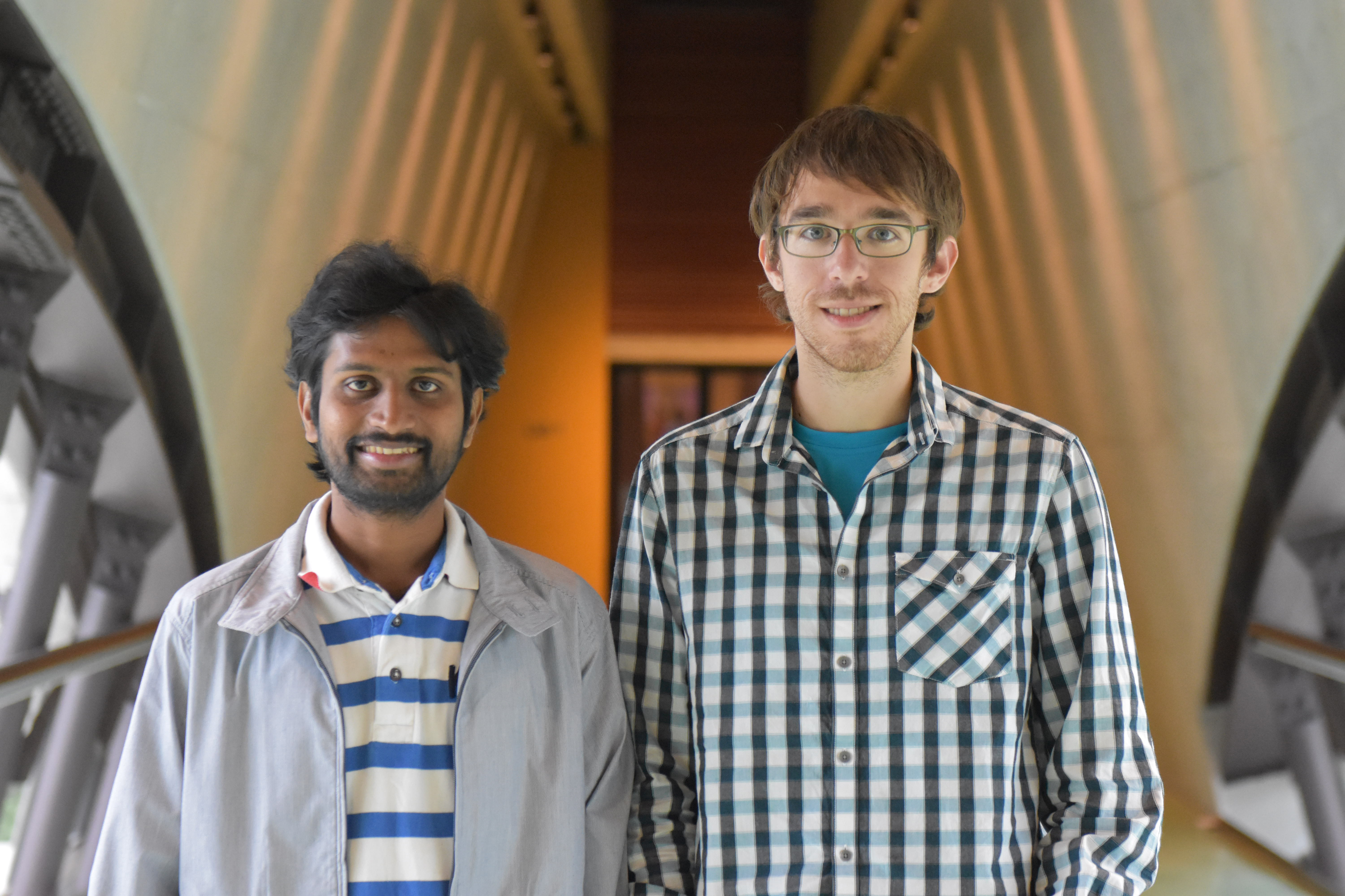 Dr. Bala Murali Krishna (left) and Christopher Petoukhoff from the Femtosecond Spectroscopy Unit