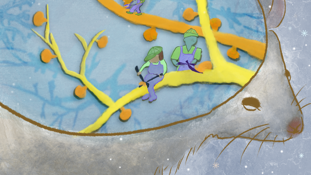 An illustration of the inner workings of a mouse brain