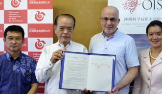 OIST and Okinawa Industry Promotion Public Corporation Sign Collaboration Agreement to Promote the Industrialization of Science and Technology