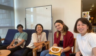 Celebrating Anna with lab members