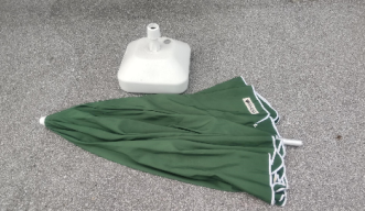 green sun shade with base