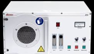 Small unit with gas meters and round sample chamber, table-top system