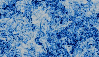 乱流の流れパターンを可視化。流体の混沌とした動きが描かれている。