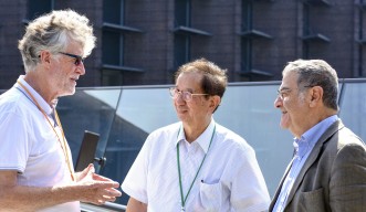 Professors Albrecht Wagner, Yuan Tse Lee, and Serge Haroche