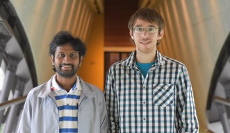 Dr. Bala Murali Krishna (left) and Christopher Petoukhoff from the Femtosecond Spectroscopy Unit