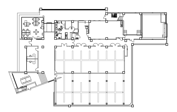 OISTマリン・サイエンス・ステーション１階の見取り図