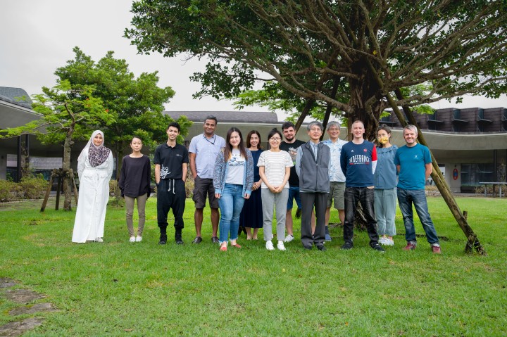 Group photo of the Cellular and Molecular Synaptic Function Unit, that Prof. Tomoyuki Takahashi (fifth from left) leads. 