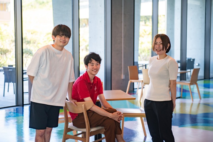 The members of Osaka Heat Cool: (From left) Yuki Aizawa, Masato Matsudo, and Kiyono Yoshikuni 