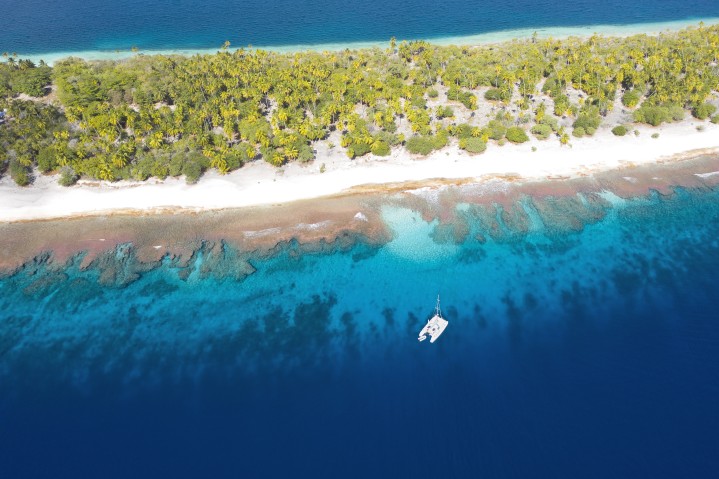 Aerial image of Taiaro Atoll