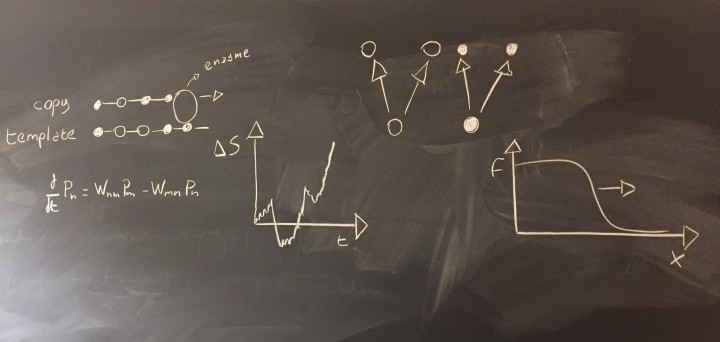 writing on a blackboard