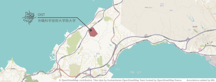map showing OIST
