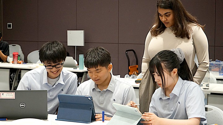 students in a room