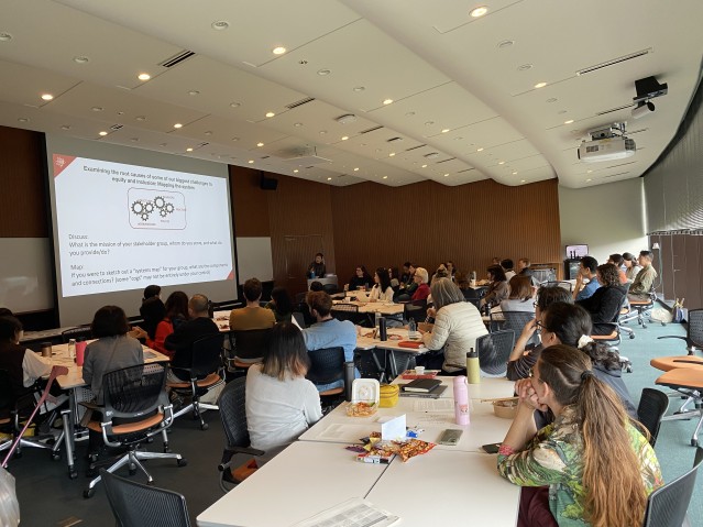 large group of people in a meeting