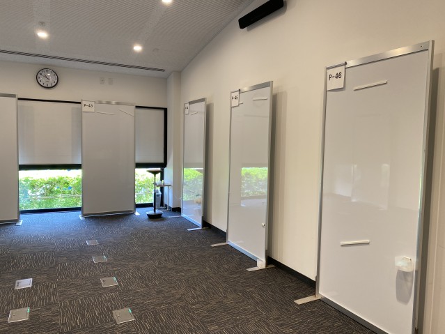 Poster session with panels rented from external vendor