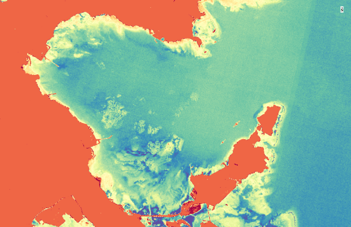 Relative bathymetric depth based on ICA and LandSat 8