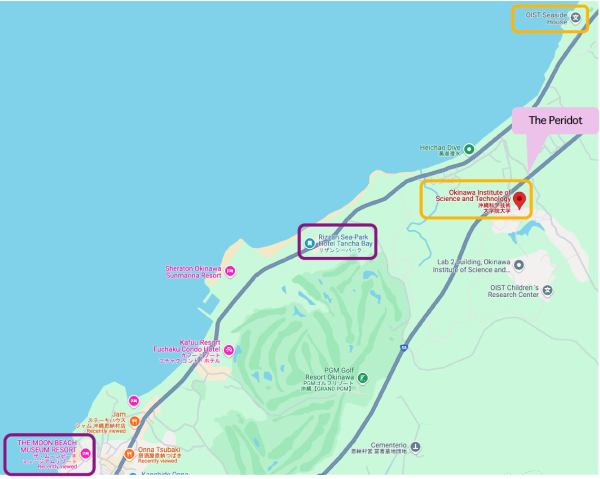 OIST and Hotel Map