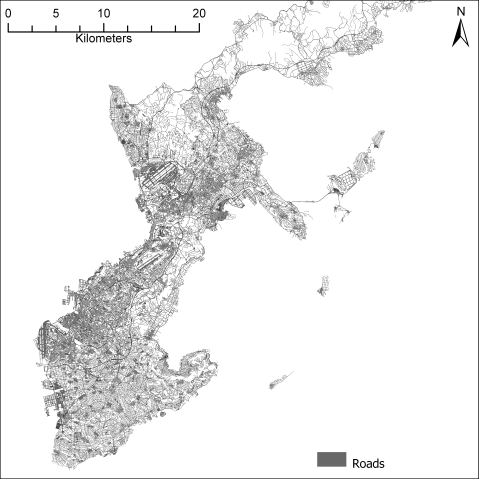 GIS road map of Okinawa