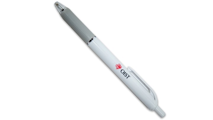 white pen with oist logo