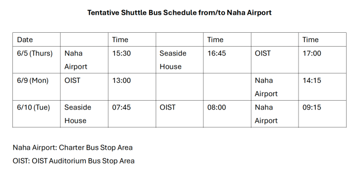 Naha Airport Shuttle Bus Schedule
