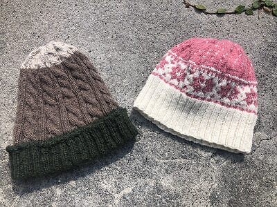 Two knitted hats