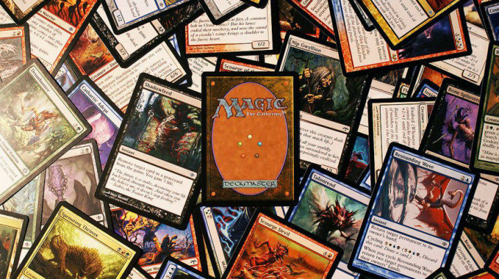 Pile of various Magic the Gathering cards
