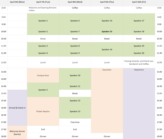 Schedule (Tentative)