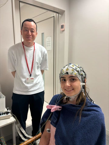 Two ECSU members in the Human Behavior Lab