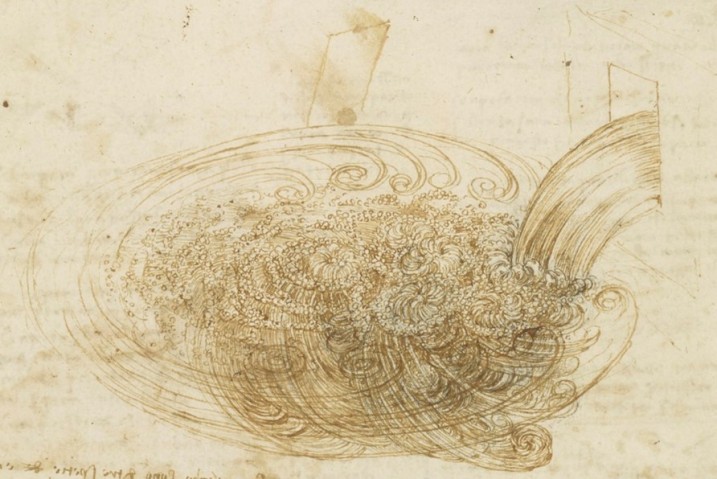 レオナルド・ダ・ヴィンチによる滝壺の渦のスケッチ | 沖縄科学技術