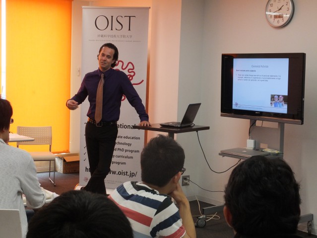 OIST full-time English teacher Kevin Hunt (OIST Café in Tokyo, June 16, 2013)