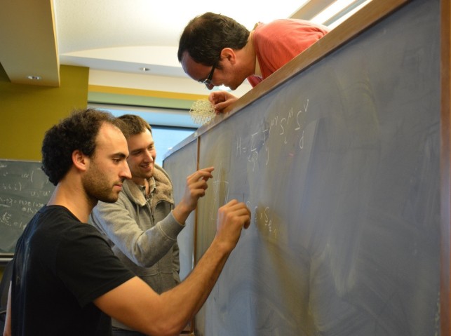 OIST post-doctoral researchers (from left to right): Karim Essafi, Owen Benton, and Ludo Jaubert 