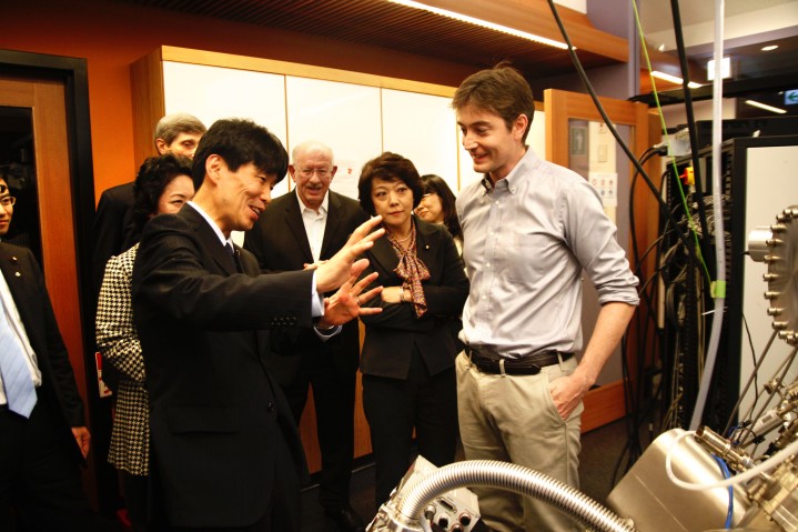 Minister Yamamoto and Cathal Cassidy of the Nanoparticles By Design Unit
