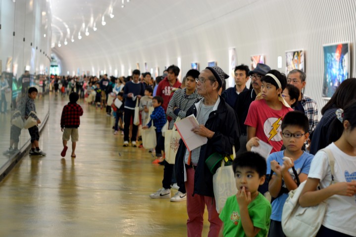 Guests began lining up over an hour before the scheduled start time for Open Campus Science Festival