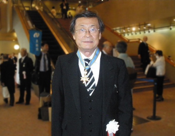 Distinguished Professor Hirotaka Sugawara with Order of the Sacred Treasure