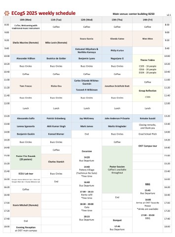 ECogS2025 weekly schedule v2.1