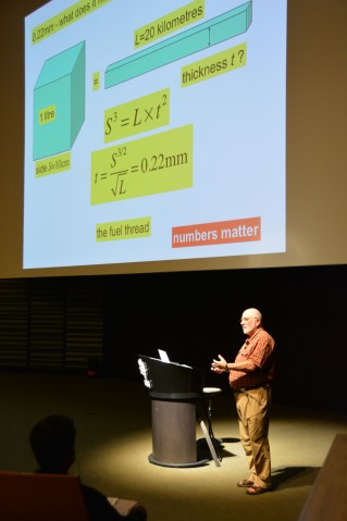 Sir Michael Berry speaking in the OIST Auditorium 25 May 2013