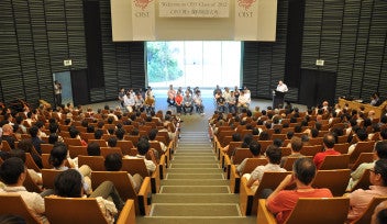 welcome ceremony in OIST auditorium 2012