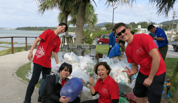 OIST Members Participated in Coral Day Project Beach Clean by Onna Village
