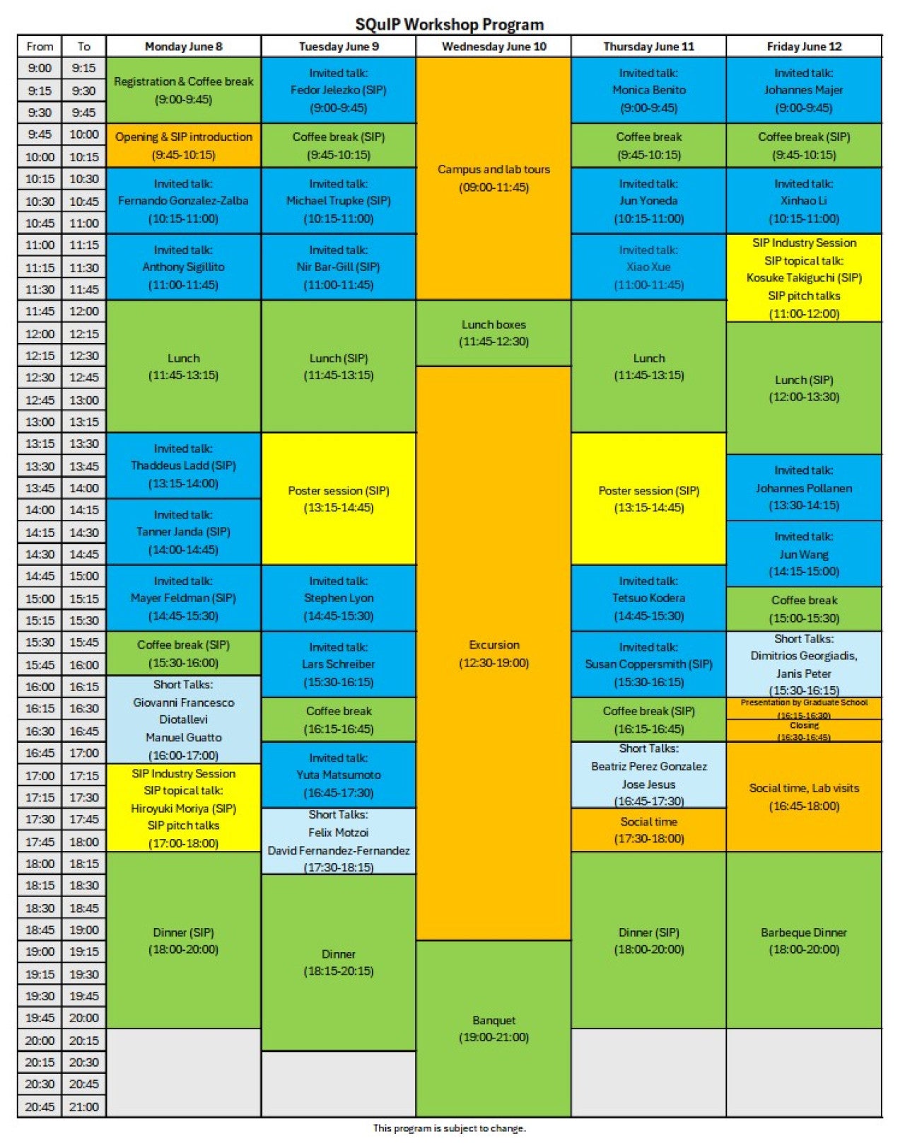 SQuIP Workshop Program
