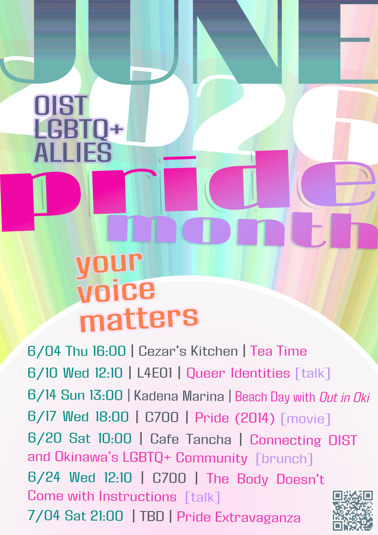 Pride 2026 Poster with all events