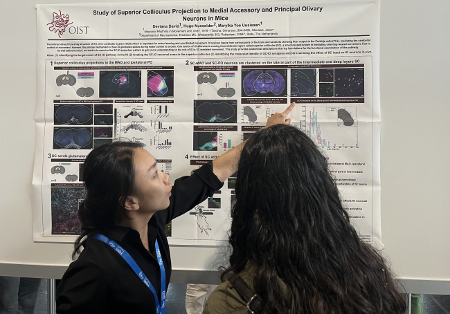 Ana with her poster getting lots of attention