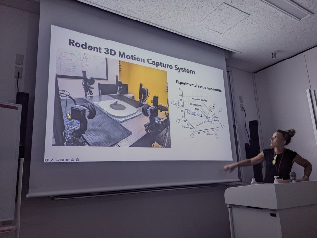 Bogna promoting marker-based motion capture technology at Waseda