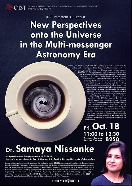 Presidential Lecture - “New perspectives onto the Universe in the multi-messenger astronomy era” by Dr. Samaya Nissanke
