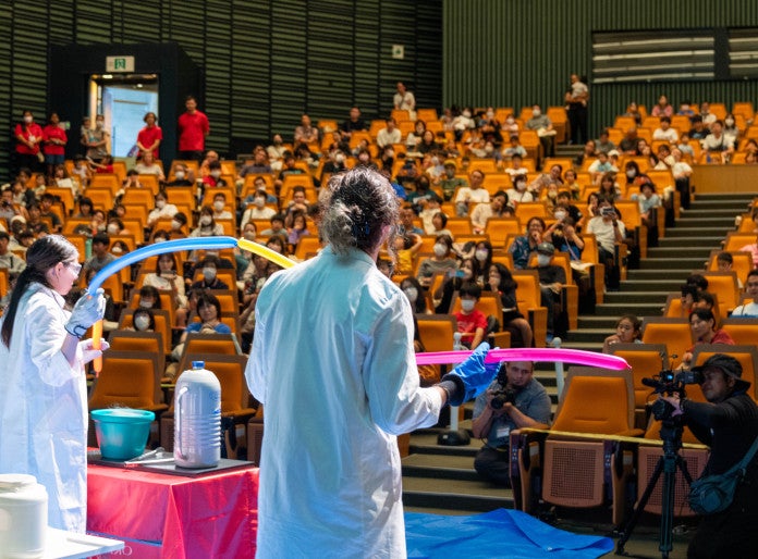 Jack presenting during the science festival.