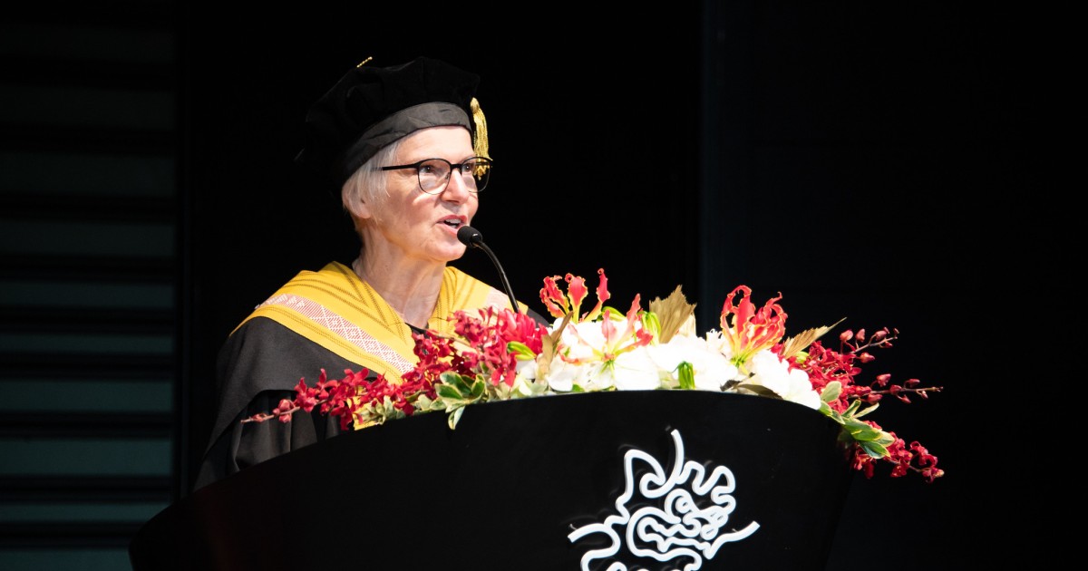 Dr. Karin Markides welcomed guests to the event | Okinawa Institute of ...