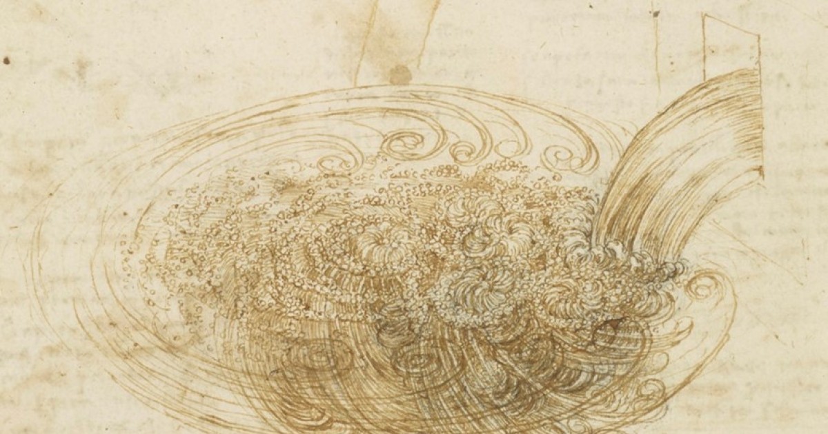 レオナルド・ダ・ヴィンチによる滝壺の渦のスケッチ | 沖縄科学技術