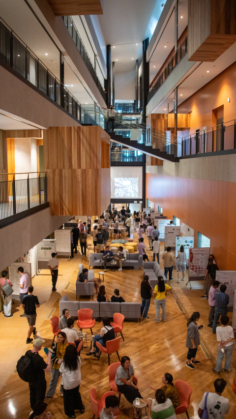 An open space with a lot of people